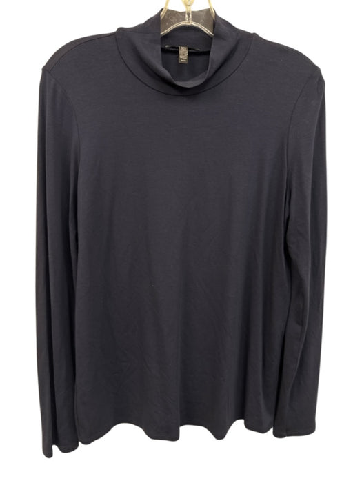 Eileen Fisher Size M Navy Viscose Turtle Neck Long Sleeve Top Navy / M