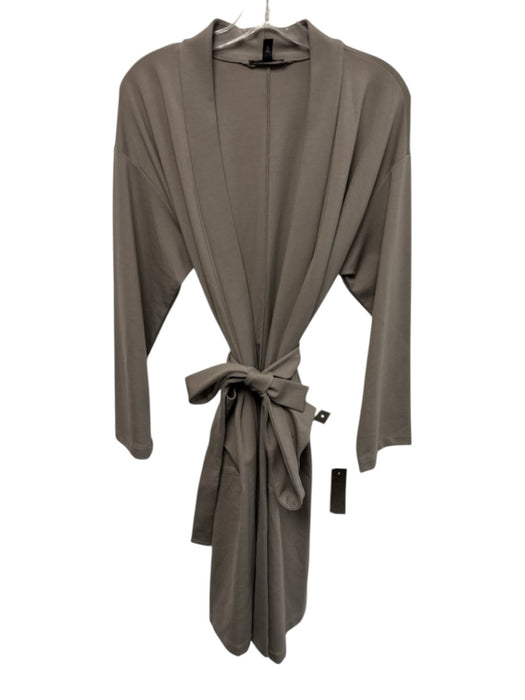 Eileen Fisher Size S Gray lyocell & nylon Long Sleeve Open Front Sash Robe Coat Gray / S