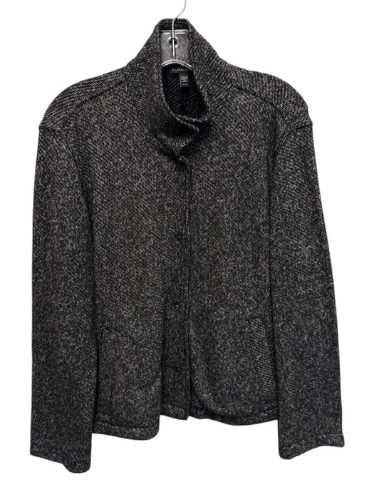 Eileen Fisher Size XS Gray & White Cotton stand collar Buttons Knit Jacket Gray & White / XS
