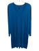 Eileen Fisher Size S Blue Merino Wool Long Sleeve V Neck Pockets Dress Blue / S