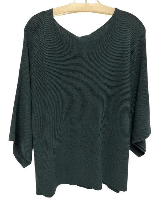 Eileen Fisher Size M Phthalo Green Merino Wool 1/2 Sleeve Knit Sweater Phthalo Green / M