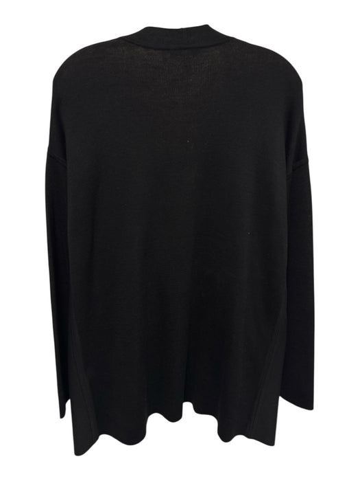 Eileen Fisher Size S Black & Brown Silk & Cotton Open Front Long Sleeve Cardigan Black & Brown / S