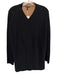 Eileen Fisher Size S Black & Brown Silk & Cotton Open Front Long Sleeve Cardigan Black & Brown / S