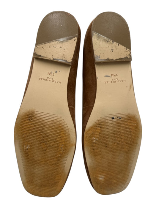 Marc Fisher Shoe Size 7.5 Brown Suede leather Square Toe Bow Detail Ballet Flats Brown / 7.5
