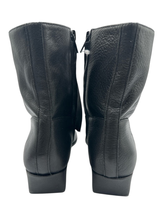 Steve Madden Shoe Size 8M Black Leather Pointed Square Toe Low Heel Booties Black / 8M
