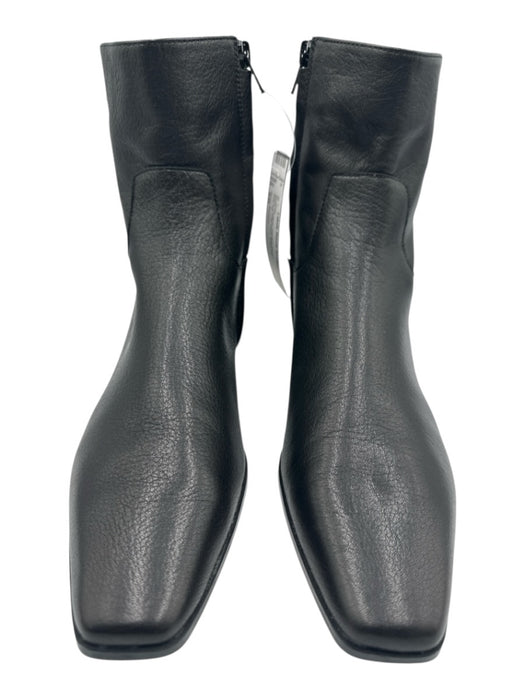 Steve Madden Shoe Size 8M Black Leather Pointed Square Toe Low Heel Booties Black / 8M