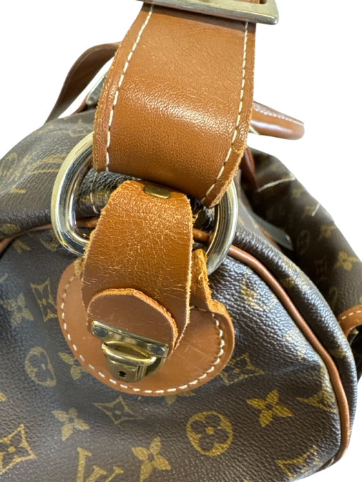 Louis Vuitton Brown Coated Canvas Bronze Hardware LV Monogram Weekender Bag Brown / L