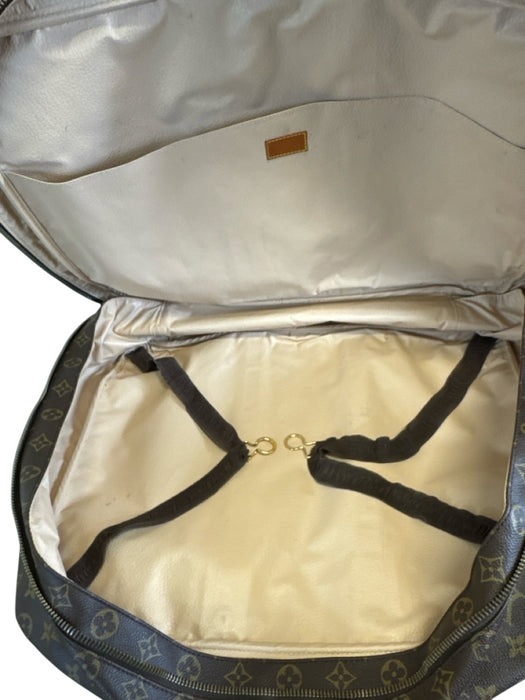 Louis Vuitton Brown Coated Canvas & Leather Bronze Hardware LV Monogram Bag Brown / L/XL