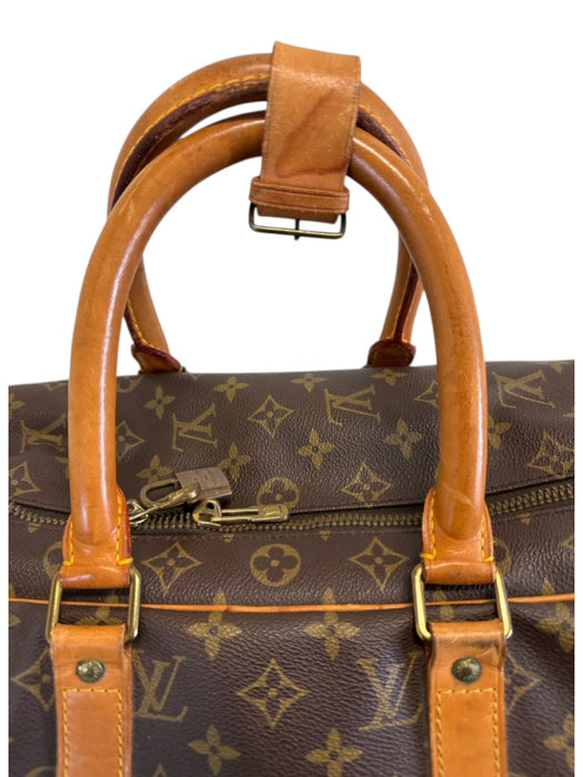 Louis Vuitton Brown Coated Canvas & Leather Bronze Hardware LV Monogram Bag Brown / L/XL