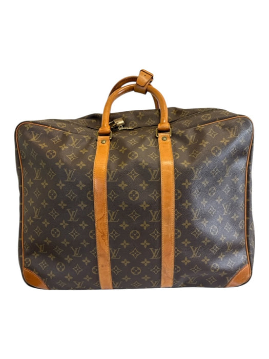 Louis Vuitton Brown Coated Canvas & Leather Bronze Hardware LV Monogram Bag Brown / L/XL