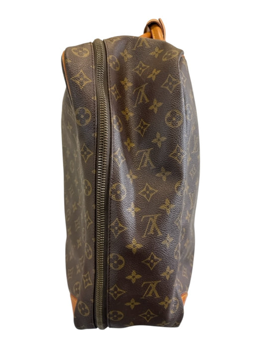 Louis Vuitton Brown Coated Canvas & Leather Bronze Hardware LV Monogram Bag Brown / L/XL