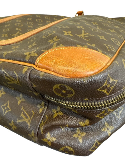 Louis Vuitton Brown Coated Canvas & Leather Bronze Hardware LV Monogram Bag Brown / L/XL