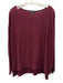 Eileen Fisher Size M Maroon Red Long Sleeve Knit Wide Neck Top Maroon Red / M