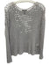 Eileen Fisher Size M Light Gray Cotton Long Sleeve Knit Wide Neck Holes Top Light Gray / M