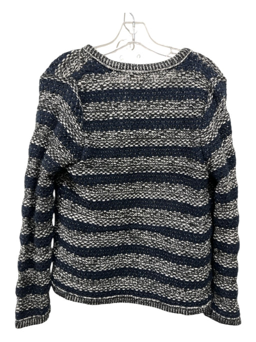 Moth Size S Navy blue, black & white Acrylic Metallic Thread Rib Knit Sweater Navy blue, black & white / S