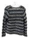 Moth Size S Navy blue, black & white Acrylic Metallic Thread Rib Knit Sweater Navy blue, black & white / S