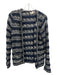 Moth Size S Navy blue, black & white Acrylic Metallic Thread Rib Knit Sweater Navy blue, black & white / S