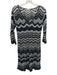 M Missoni Size Est Small Black, Gray, Brown Viscose Blend Long Sleeve Dress Black, Gray, Brown / Est Small