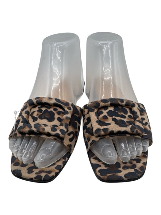 Ann Mashburn Shoe Size 37.5 Black, Brown, Tan Leather open toe Leopard Sandals Black, Brown, Tan / 37.5