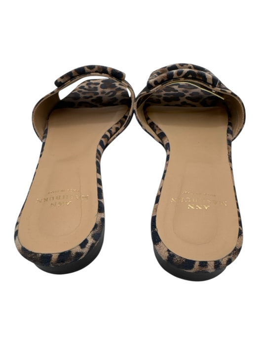 Ann Mashburn Shoe Size 37.5 Black, Brown, Tan Leather open toe Leopard Sandals Black, Brown, Tan / 37.5
