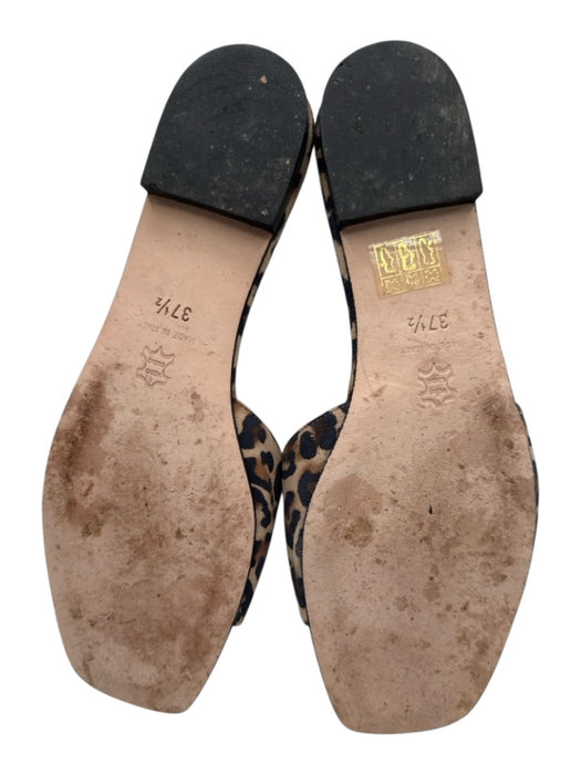 Ann Mashburn Shoe Size 37.5 Black, Brown, Tan Leather open toe Leopard Sandals Black, Brown, Tan / 37.5