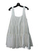 Mable Size L White Cotton Sleeveless Square Neck Tiered Knee length Dress White / L