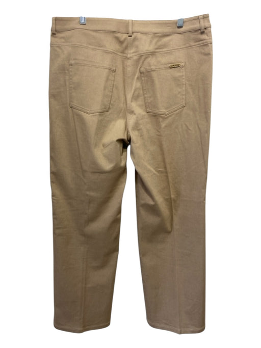 St John Size 14 Khaki Beige Cotton Blend pleat front Zip & Button Pants Khaki Beige / 14