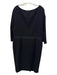 Lafayette 148 Size 16 Black Polyester & Polyurethane Pleat Detail Back Zip Dress Black / 16