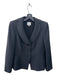 Armani Collection Size 8 Black Wool Button Front Shoulder Pads Blazer Jacket Black / 8