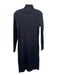 Rag & Bone Size L Black Cotton Spandex Ribbed Zip Neck Long Sleeve Dress Black / L