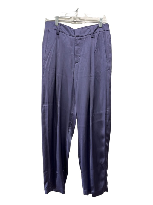 Vince Size 6 Purple Viscose Zip Fly Pleated Pockets Trouser Pants Purple / 6