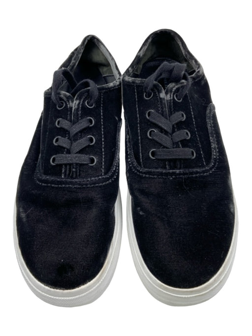 Vince Shoe Size 8 Black & White Velvet Platform Low Top Lace Up Sneakers Black & White / 8