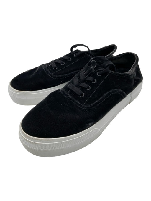 Vince Shoe Size 8 Black & White Velvet Platform Low Top Lace Up Sneakers Black & White / 8