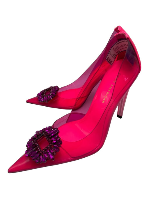 Good American Shoe Size 10 Hot Pink & Purple PVC Embellished Stiletto Pumps Hot Pink & Purple / 10