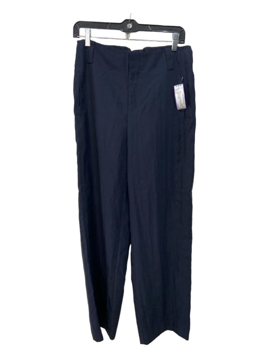 Vince Size 6 Navy Tencel Blend High Rise Metallic Wide Leg Trouser Pants Navy / 6