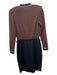 St John Collection Size 2 Black & Brown Wool Blend Rib Knit Crew Neck Dress Black & Brown / 2