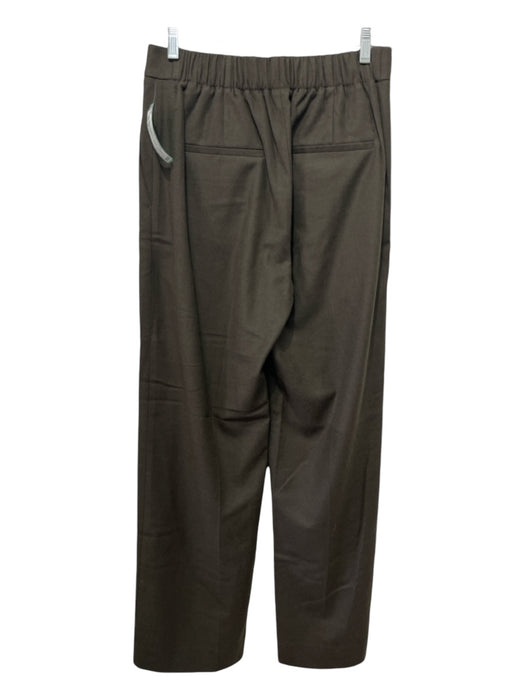 Vince Size M Dark Green Polyester & Wool Blend Straight Cut Pleated Pants Dark Green / M