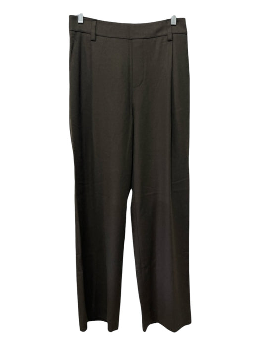 Vince Size M Dark Green Polyester & Wool Blend Straight Cut Pleated Pants Dark Green / M