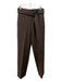 Vince Size 6 Brown Wool Blend High Rise Belted Straight Trouser Pants Brown / 6