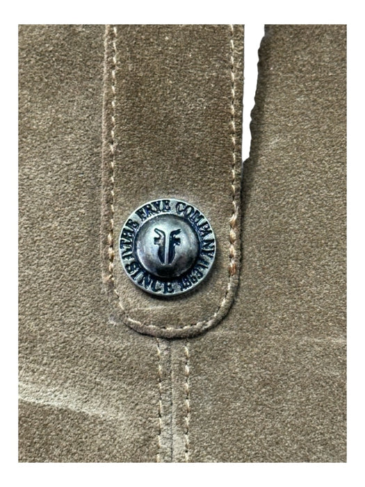 Frye Shoe Size 7 Tan Brown Leather Suede round toe Pull Tab Stacked Heel Boots Tan Brown / 7