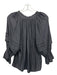 Ramy Brook Size Small Black Polyester V Neck Ruffles Long Sleeve Tiered Top Black / Small