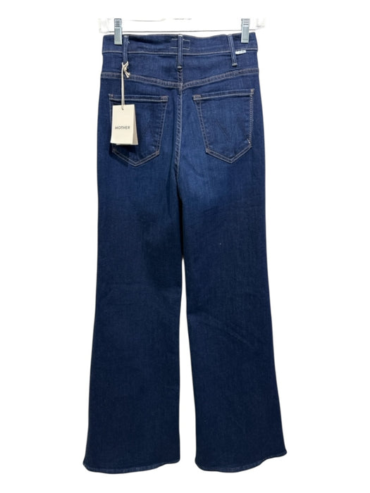 Mother Size 26 Dark Wash Cotton Denim High Rise Whiskering Wide Leg Jeans Dark Wash / 26