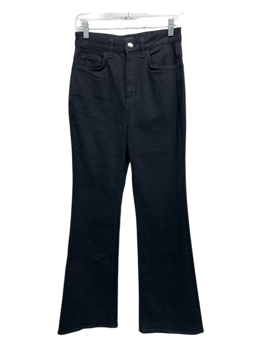Theory Size 26 Black Cotton Denim High Rise Flare 5 Pocket Jeans Black / 26