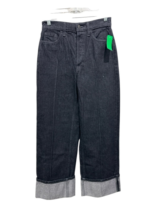 Banana Republic Size 26 Faded Black Cotton Denim High Rise Wide Leg Cuff Jeans Faded Black / 26