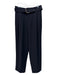 Vince Size 8 Black Polyester Pleated Pockets Wide Leg Trouser Pants Black / 8