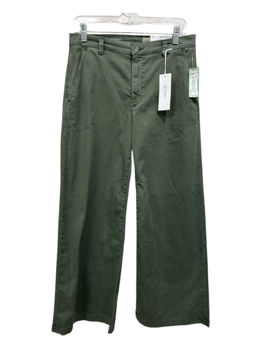 AG Size 27 Army Green Cotton Blend Wide Leg High Rise Straight Leg Pockets Pants Army Green / 27