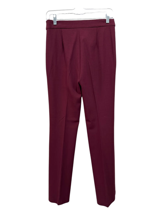Max Mara Size 2 Burgundy Red Wool Blend High Rise Pockets Pleated Pants Burgundy Red / 2