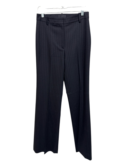 Nili Lotan Size 4 Black & Gray Wool Blend High Rise Pinstripe Straight Leg Pants Black & Gray / 4