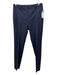 Nili Lotan Size 4 Navy Blue Wool Blend High Rise Zipper Hem Straight Leg Pants Navy Blue / 4