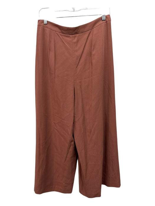 Vince Size 8 Rust Brown Lyocell High Rise Wide Leg Pleated Cropped Pants Rust Brown / 8